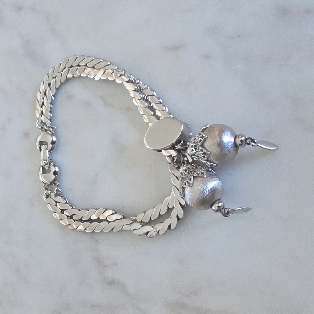 vintage silver-tone Monet "Bolero" double chain link bracelet